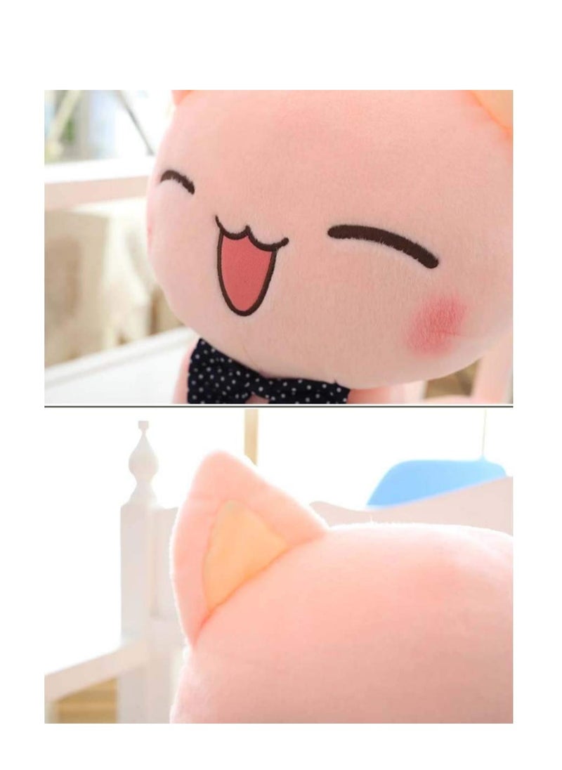 SYOSI Plush Pillows, 11Inch Soft Cat Plush Toy Pink Stuffed Animals Plush Doll, Pink Cat Plushie, Kawaii Plush Toys for Kids  - Image 2