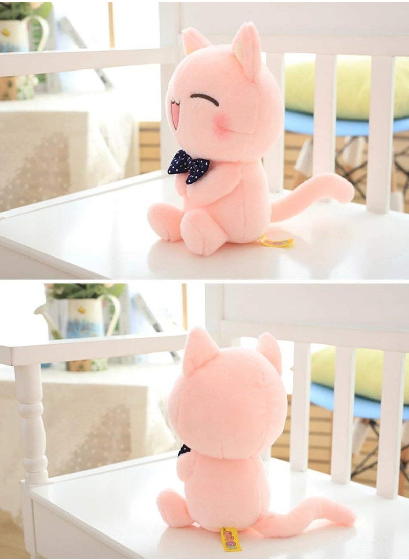SYOSI Plush Pillows, 11Inch Soft Cat Plush Toy Pink Stuffed Animals Plush Doll, Pink Cat Plushie, Kawaii Plush Toys for Kids  - Image 3