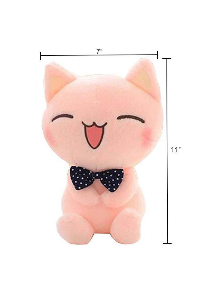 SYOSI Plush Pillows, 11Inch Soft Cat Plush Toy Pink Stuffed Animals Plush Doll, Pink Cat Plushie, Kawaii Plush Toys for Kids  - Image 4