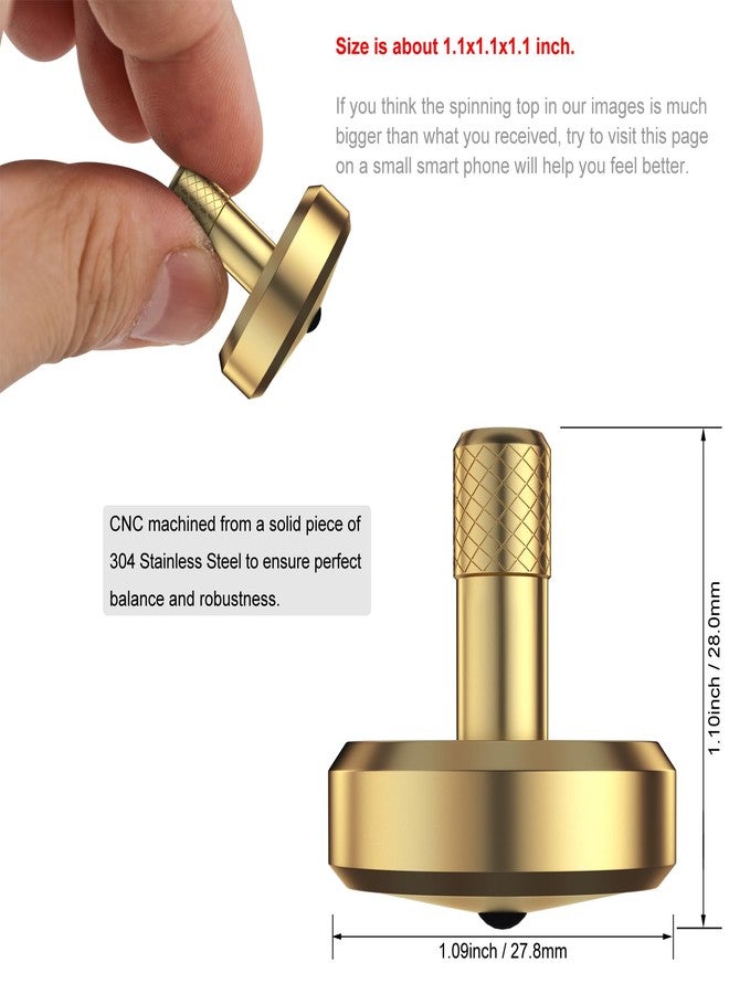 DjuiinoStar Spinning Top: Long Lasting (5-8 Minutes), with Glass Base (Diameter: 3.15"; Focal Length: -30cm; Edge Polished) and Carry Case, CNC Machined, Time Killer, EDC Desk Toy, Fancy Gift DST-820B - Image 2