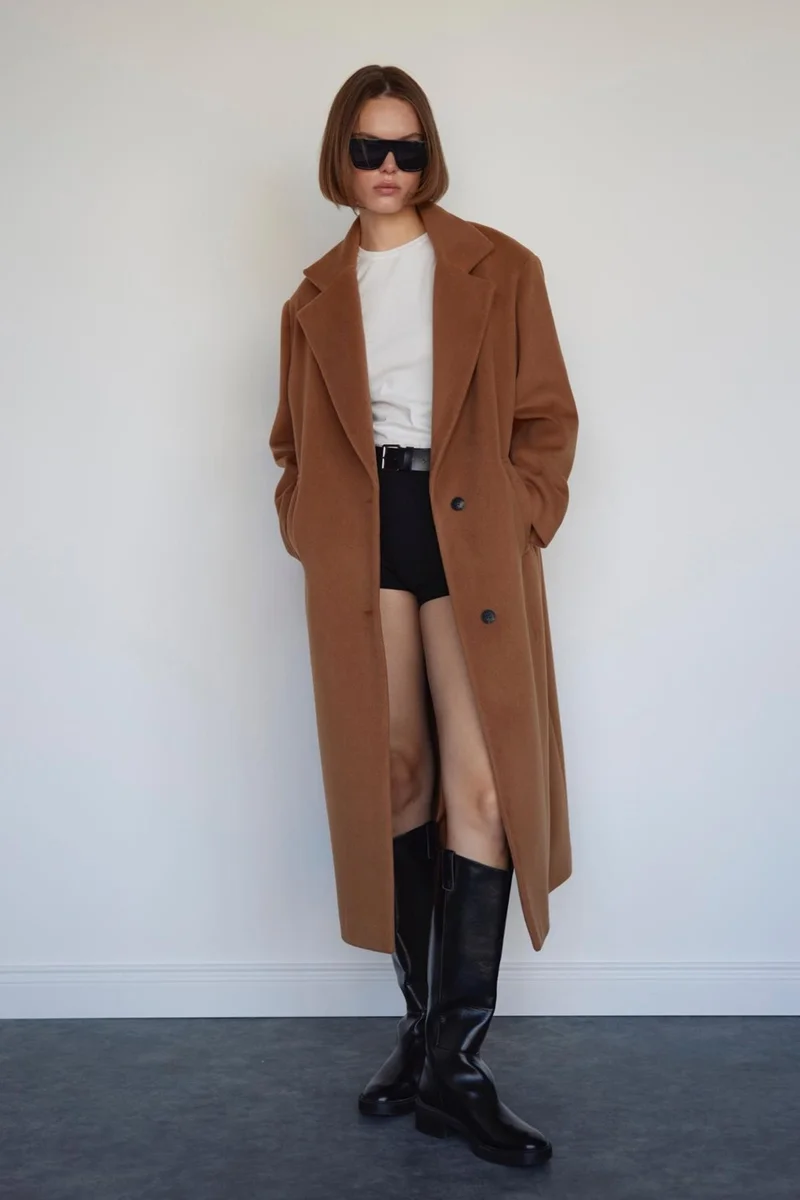 Suud Collection Camel Nannys Maxi Coat