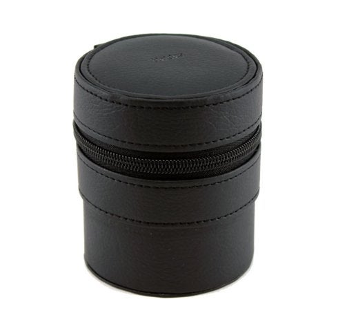 Heiden Travel Watch Case for Men - Black Leather Watch Box Cylindrical - Great for Travel with Large Watches - Image 1