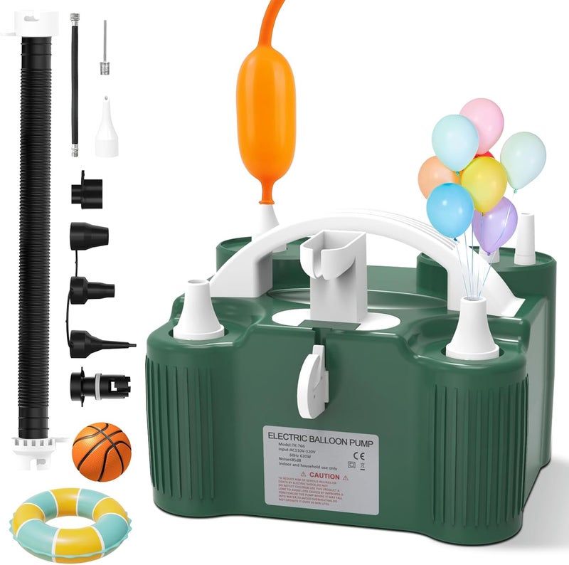 chamvis Balloon Pump Electric, Dual Motor Balloon Blower Machine for Latex Foil 260Q Long Balloons, Air Pump Inflator Machine for Balloons, Pool Float, Vacuum Bags - Image 1