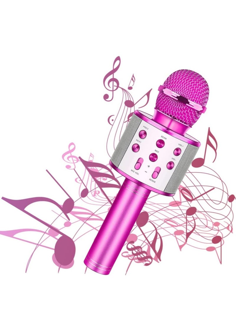 ELTRAZONE Wireless Bluetooth Karaoke Microphone Machine,Portable Handheld Karaoke Bluetooth Handheld Karaoke Speaker Player Machine for Kids Adults Home KTV Party for Android/Iphone/Ipad/Pc Girl Boy Pink - Image 1