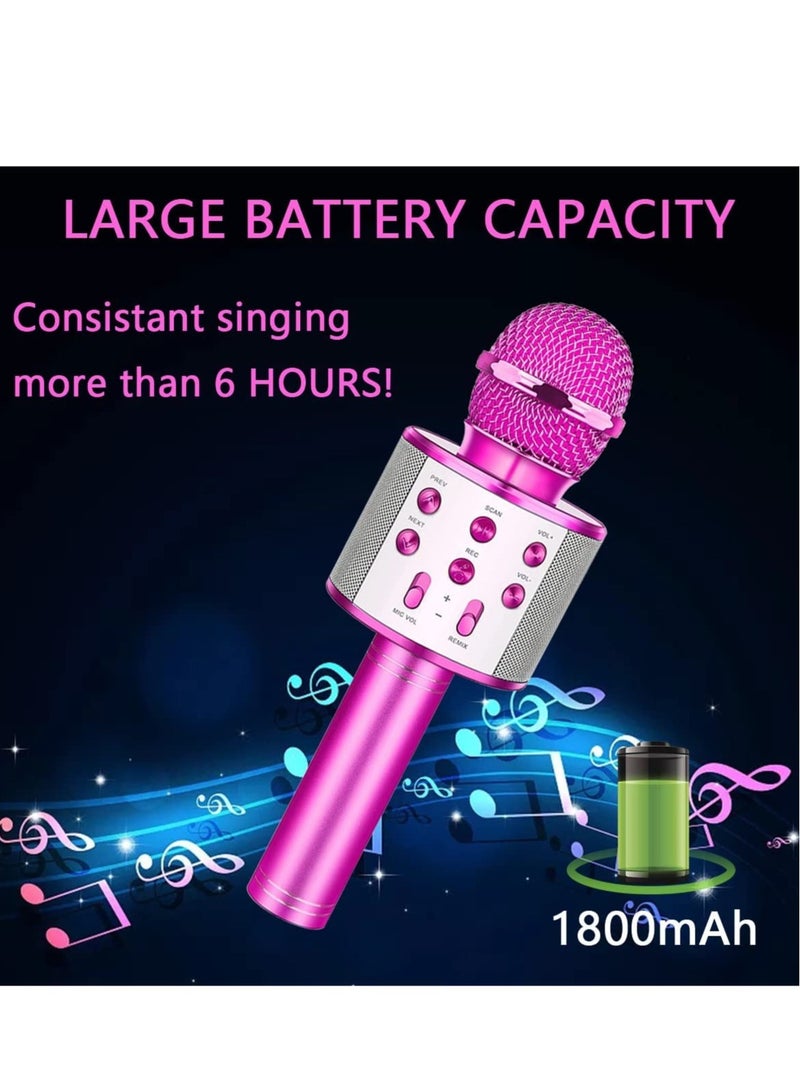 ELTRAZONE Wireless Bluetooth Karaoke Microphone Machine,Portable Handheld Karaoke Bluetooth Handheld Karaoke Speaker Player Machine for Kids Adults Home KTV Party for Android/Iphone/Ipad/Pc Girl Boy Pink - Image 3