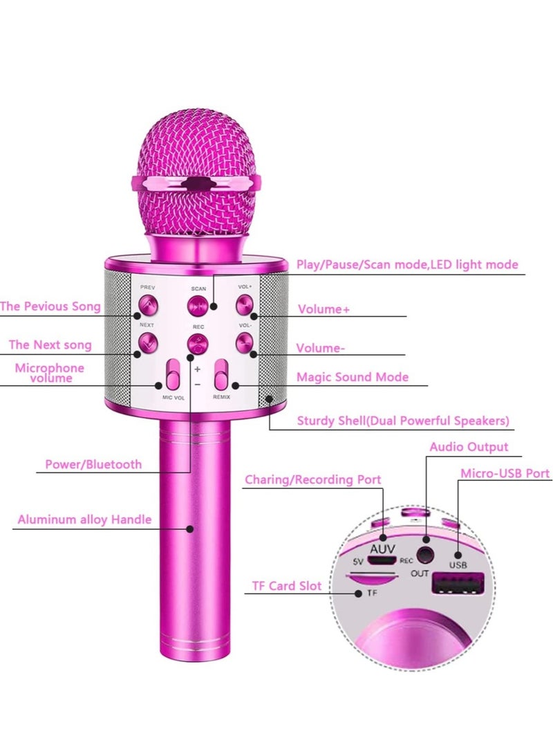 ELTRAZONE Wireless Bluetooth Karaoke Microphone Machine,Portable Handheld Karaoke Bluetooth Handheld Karaoke Speaker Player Machine for Kids Adults Home KTV Party for Android/Iphone/Ipad/Pc Girl Boy Pink - Image 2