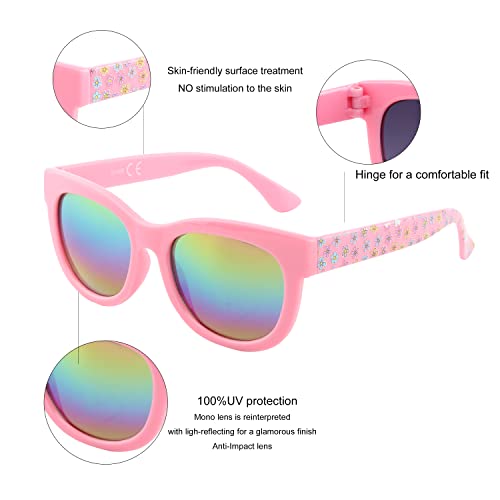 KENBO Kids Sunglasses for Girls UV Protection Toddler Sunglasses with Handled Unicorn Glasses Case - Image 4