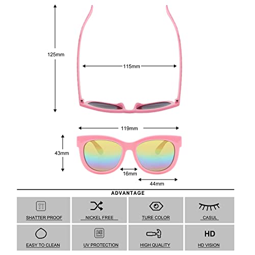 KENBO Kids Sunglasses for Girls UV Protection Toddler Sunglasses with Handled Unicorn Glasses Case - Image 5