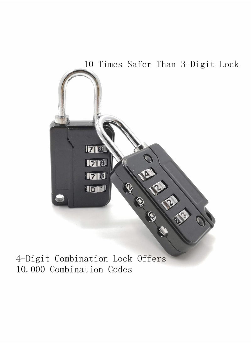 Excefore Luggage Locks, 5 Pcs Travel Suitcase Lock, 4 Digit Combination Padlocks for School Gym Lockers, Tool Boxes, Fences, Buckle Cabinets, Safe Resettable Combination Lock  - Image 2