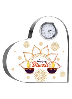 PRINTSHOP4ME Diwali Special Heart-Shaped Crystal Clock Gift-Thoughtful Presents For Diwali Gifts For Your Friends And Family  - Image 1