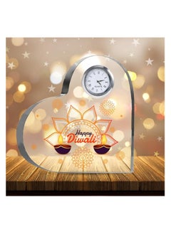 PRINTSHOP4ME Diwali Special Heart-Shaped Crystal Clock Gift-Thoughtful Presents For Diwali Gifts For Your Friends And Family  - Image 3