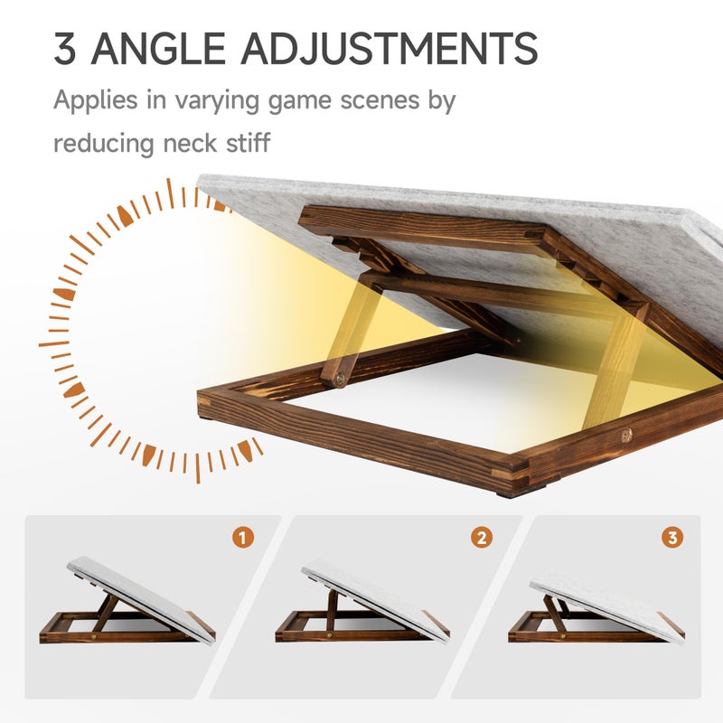 Tektalk Foldable Jigsaw Puzzle Board with 3 Angle Adjustable Bracket/Stand, Lightweight Portable Puzzle Mat Plateau with Wooden Easel, Foldaway Felt Puzzle Table, for Up to 1000 Pieces (Light Gray) - Image 3