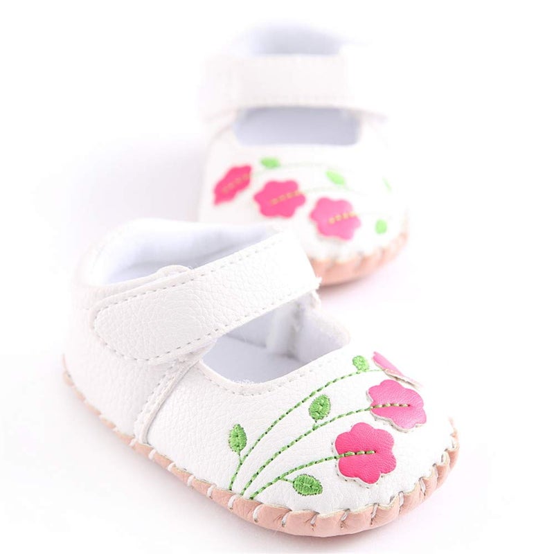 Meckior Infant Baby Girl Sandals Soft Non-Slip Rubber Sole Handmade Princess Wedding Dress Shoes Toddler First Walkers - Image 1
