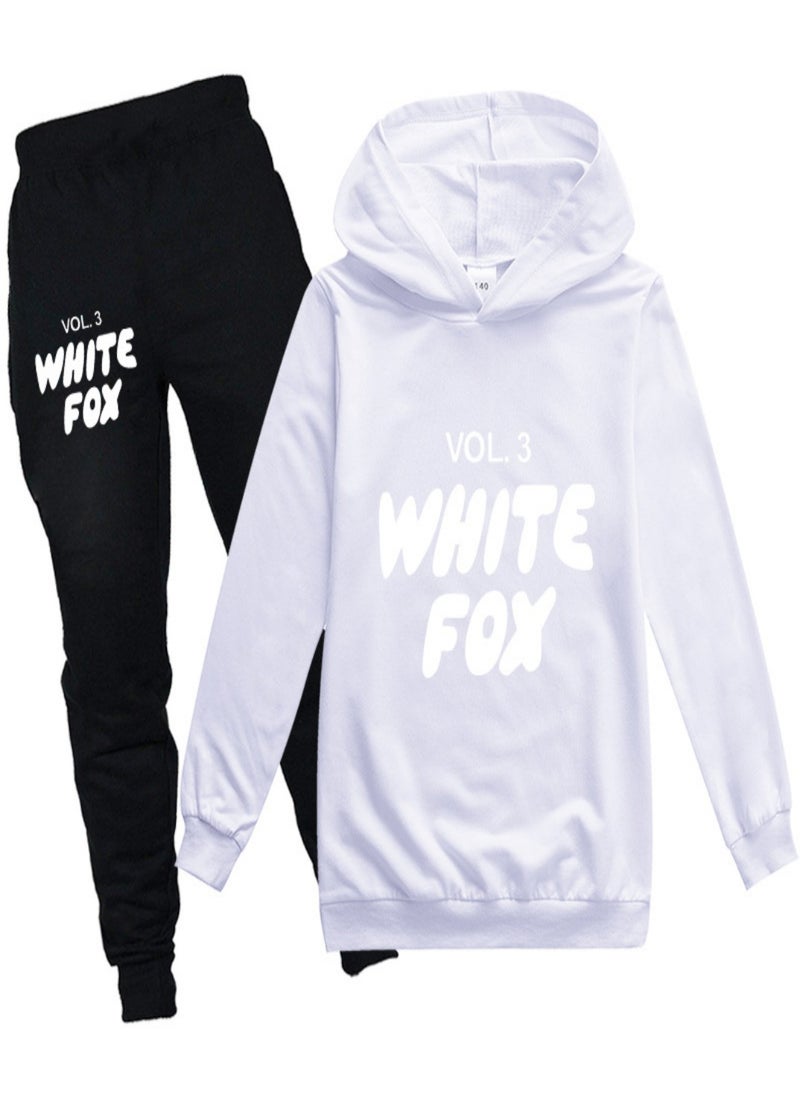Generic - white fox Unisex long Sleeve Stylish Top hoodie cotton sweatshirts for Boys Girls Kid Children - Image 1