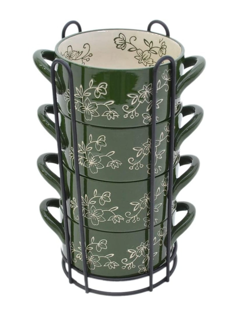 Temp-tations temp-tations® Floral Lace Set of 4 baker with wire rack - Green  - Image 1