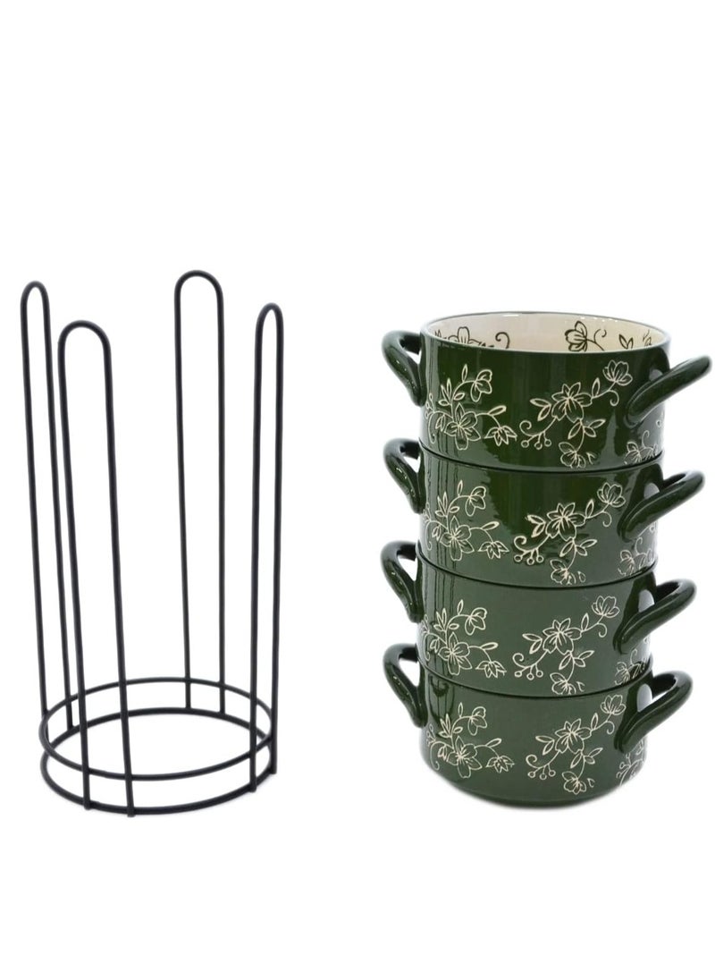 Temp-tations temp-tations® Floral Lace Set of 4 baker with wire rack - Green  - Image 2