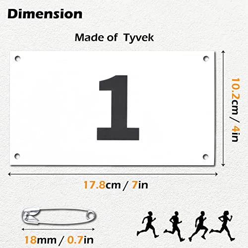 TRIWONDER Tyvek Running Bib Competitor Numbers with Safety Pins, Running Numbers Paper Tags 1-500, Tearproof and Waterproof 4 x 7 Inches for Marathon Races and Events Sports Games (201-300) - Image 2