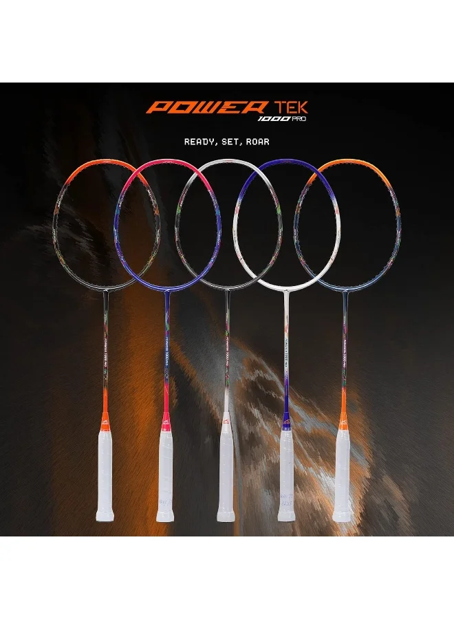 HUNDRED Powertek 1000 Pro Graphite Strung Badminton Racket With Full Racket Cover