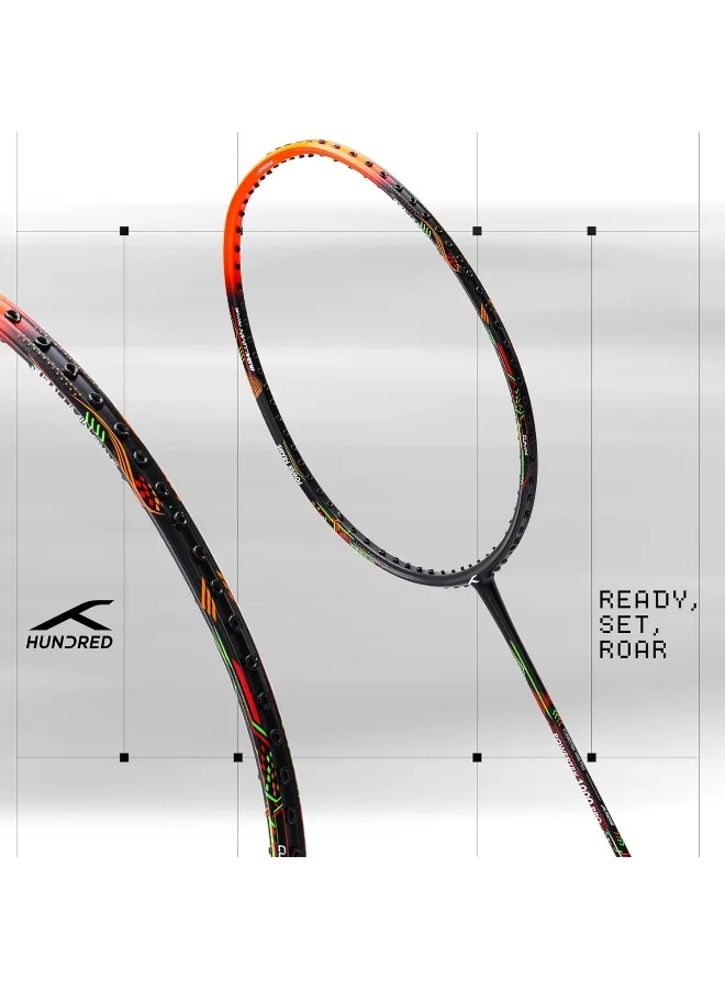 HUNDRED Powertek 1000 Pro Graphite Strung Badminton Racket With Full Racket Cover