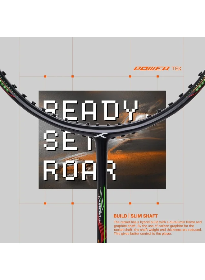 HUNDRED Powertek 1000 Pro Graphite Strung Badminton Racket With Full Racket Cover