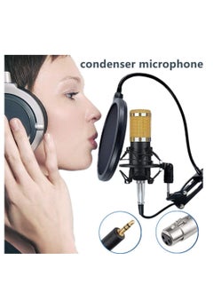 ELTRAZONE Podcast Equipment Bundle, BM-800 Mic Kit with Live Sound Card, Adjustable Mic Suspension Scissor Arm, Metal Shock Mount and Double-Layer Pop Filter for Studio Recording & Broadcasting (Gold)  - Image 4