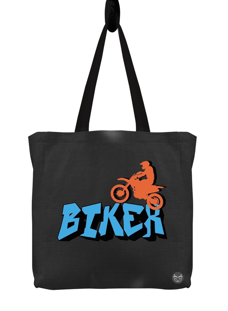 Canvas bag with bike design print
