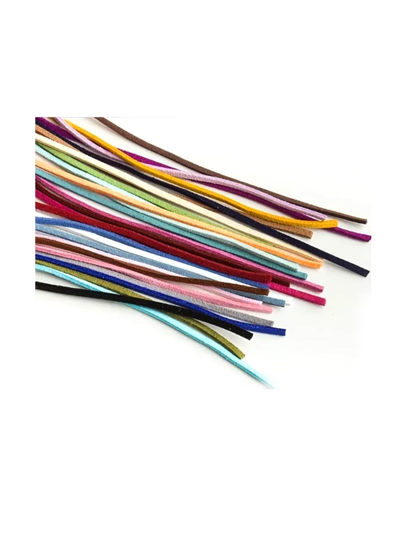 Generic - 1 roll 100 Yards 2.6mm Suede Leather Cords Leather Lace Flat Suede Cord String Thread Velvet Cord(Color White) - Image 1