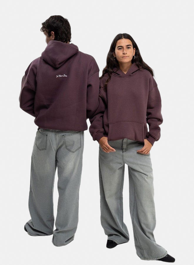 In Your Shoe Deep Cherry Basic Heavy Oversized Hoodie - Image 2