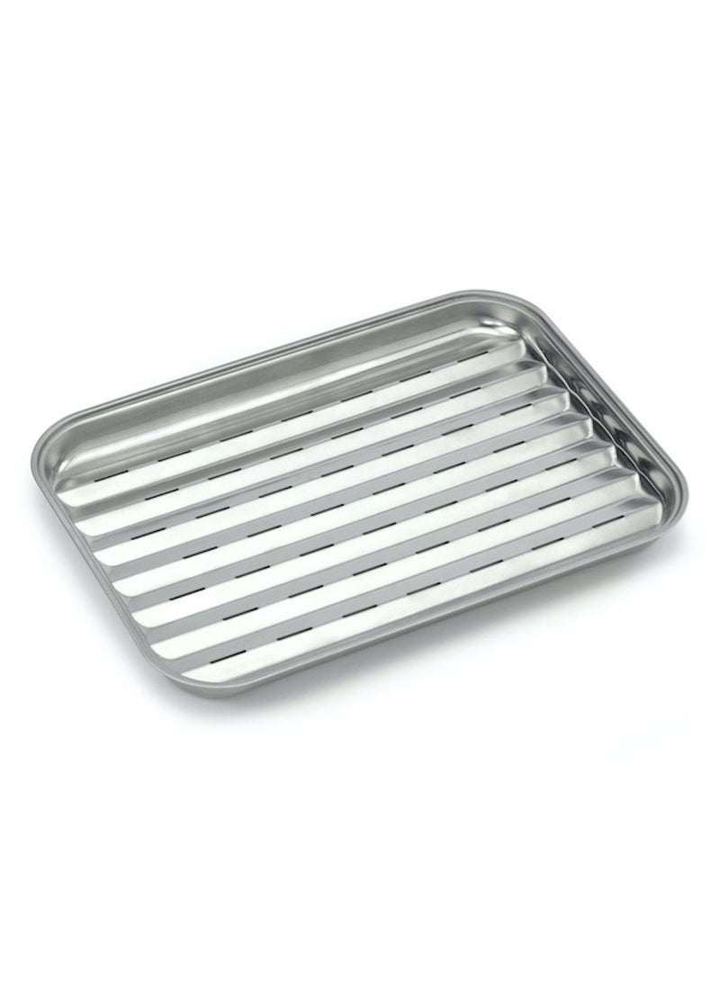 Barbecook reusable stainless steel grill pan 34.5x24cm - Image 1