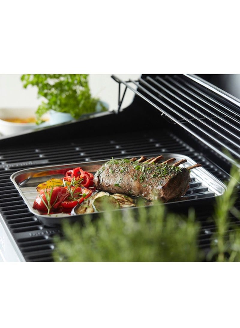 Barbecook reusable stainless steel grill pan 34.5x24cm - Image 2