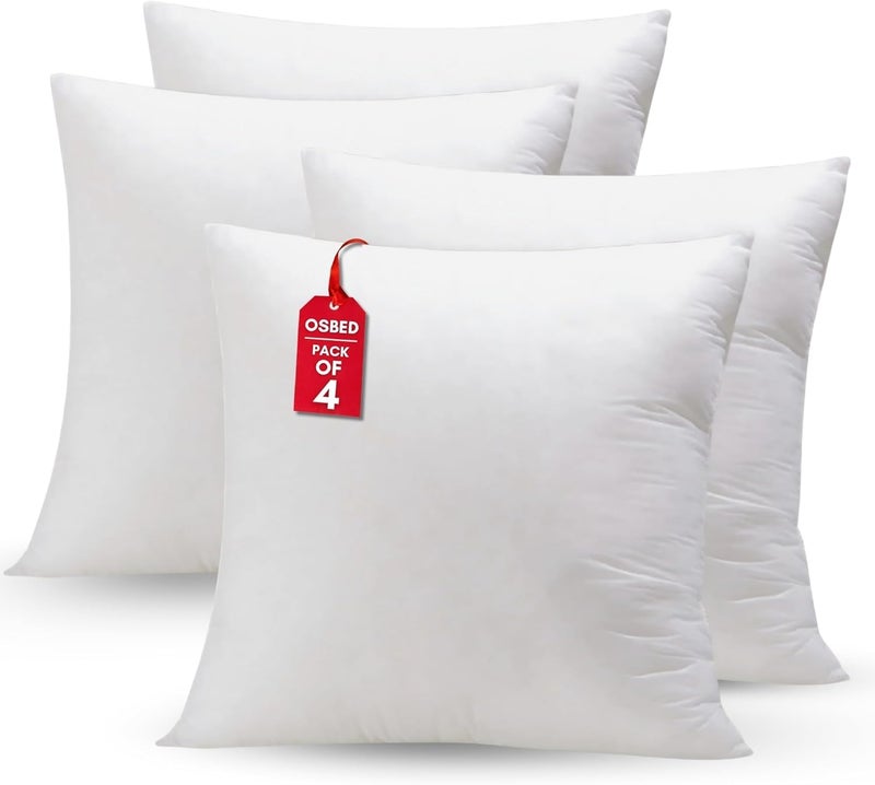 OSBED Soft Cushion Inserts for Home Decor, Chair Cushions & Throw Pillow Inserts - Pack of 4 (35 x 50 cm)