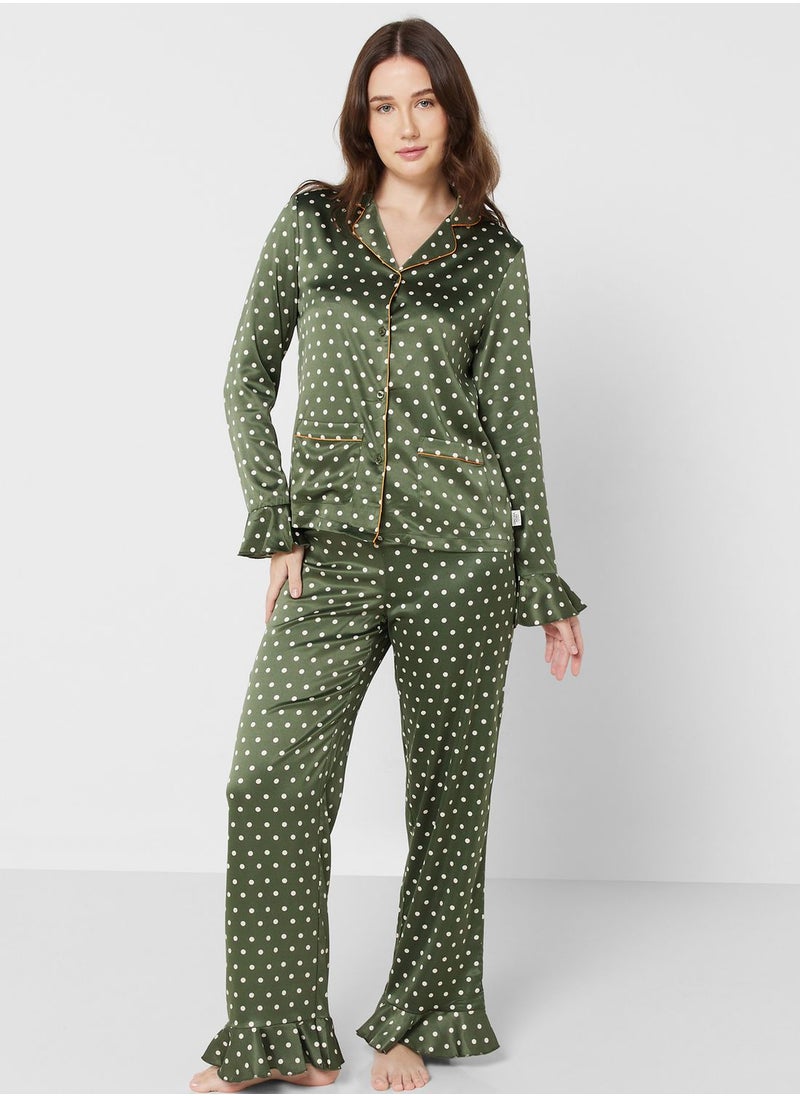 CHELSEA PEERS - Printed Shirt & Pyjama Set - Image 1