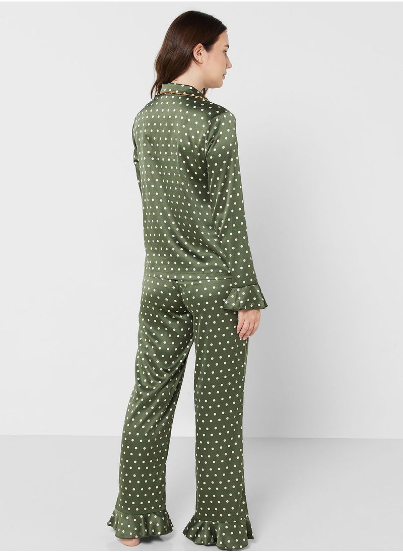 CHELSEA PEERS - Printed Shirt & Pyjama Set - Image 1