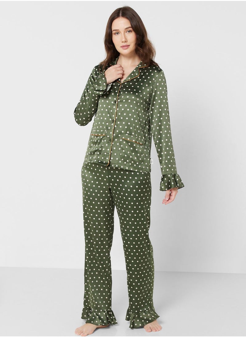 CHELSEA PEERS - Printed Shirt & Pyjama Set - Image 1