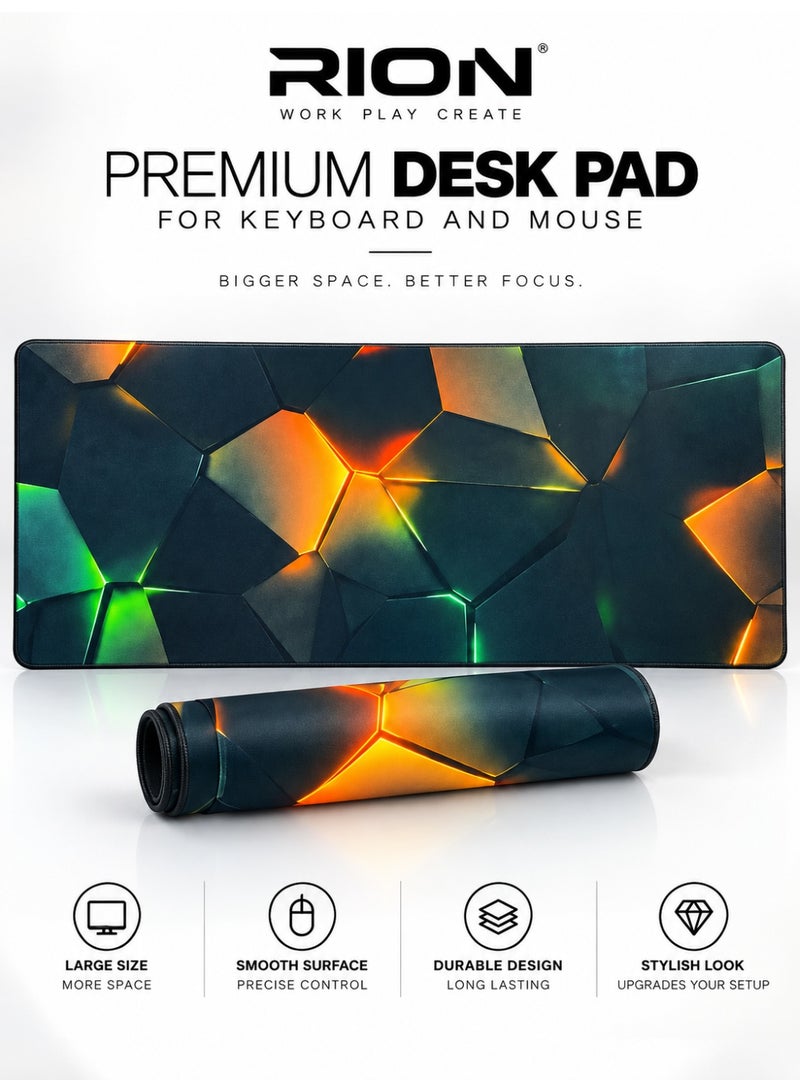RION Three-Dimensional Patchwork Large Gaming Mouse Pad – Waterproof, Non-Slip Rubber Base, XL Desk Mat for Gamers, Office & Home - Image 1