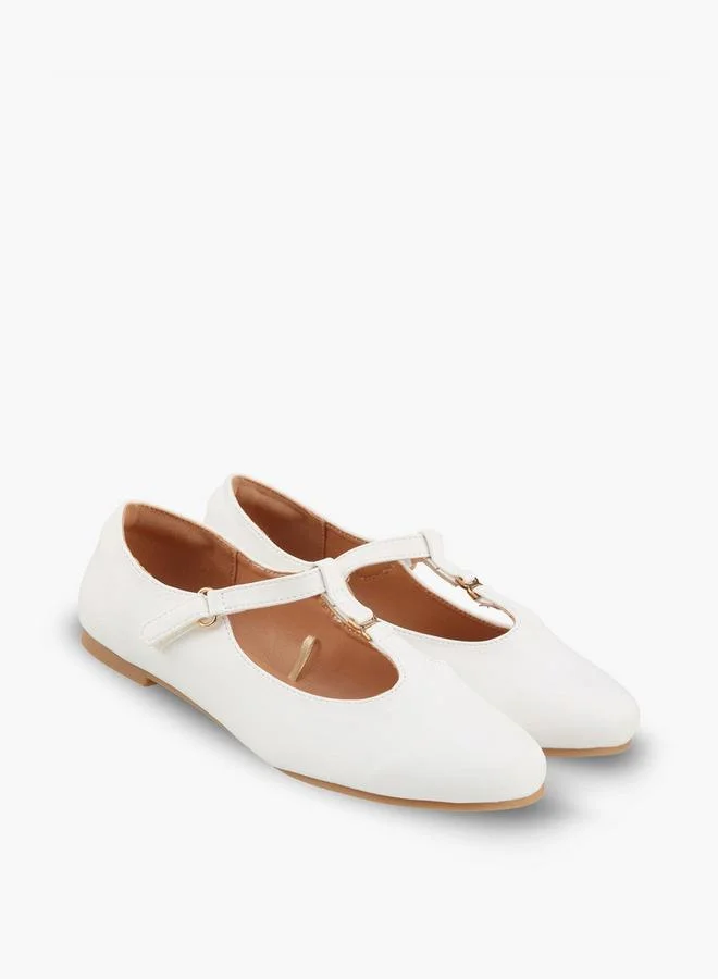 Little Missy Girls Metallic Accent Mary Jane Shoes