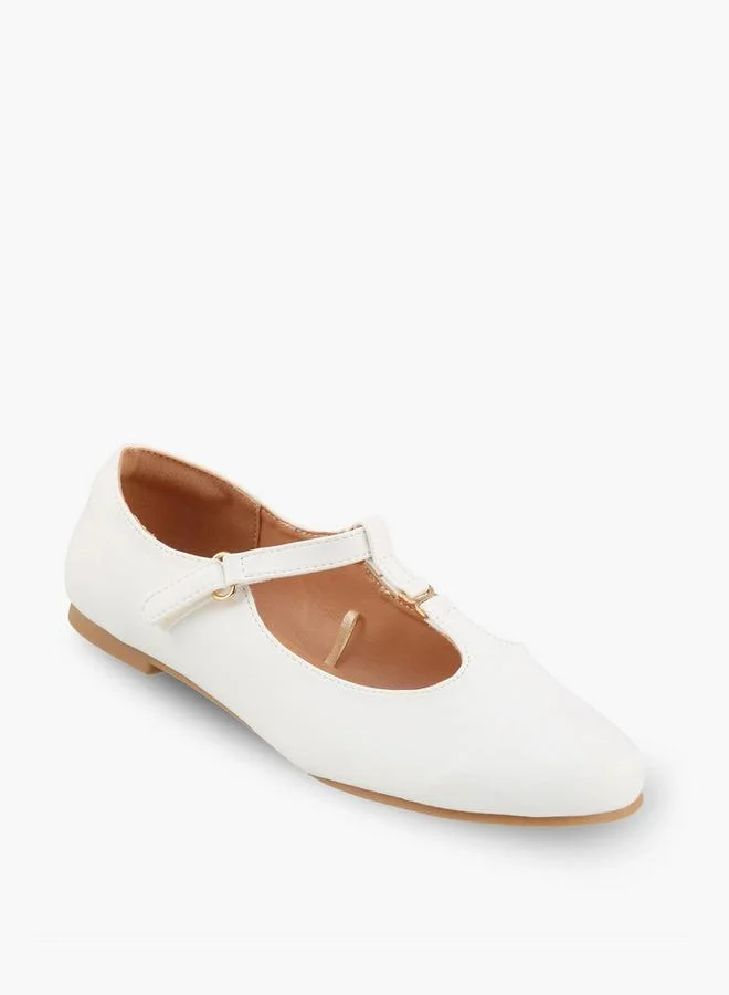 Little Missy Girls Metallic Accent Mary Jane Shoes