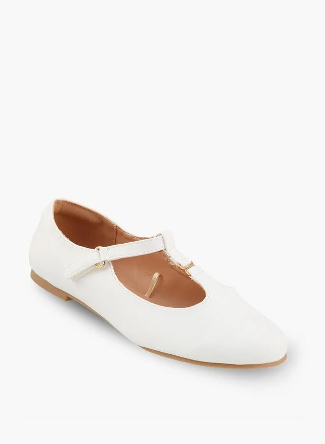 ليتل ميسي Girls Metallic Accent Mary Jane Shoes
