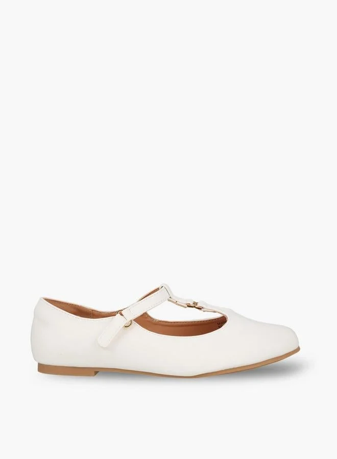ليتل ميسي Girls Metallic Accent Mary Jane Shoes