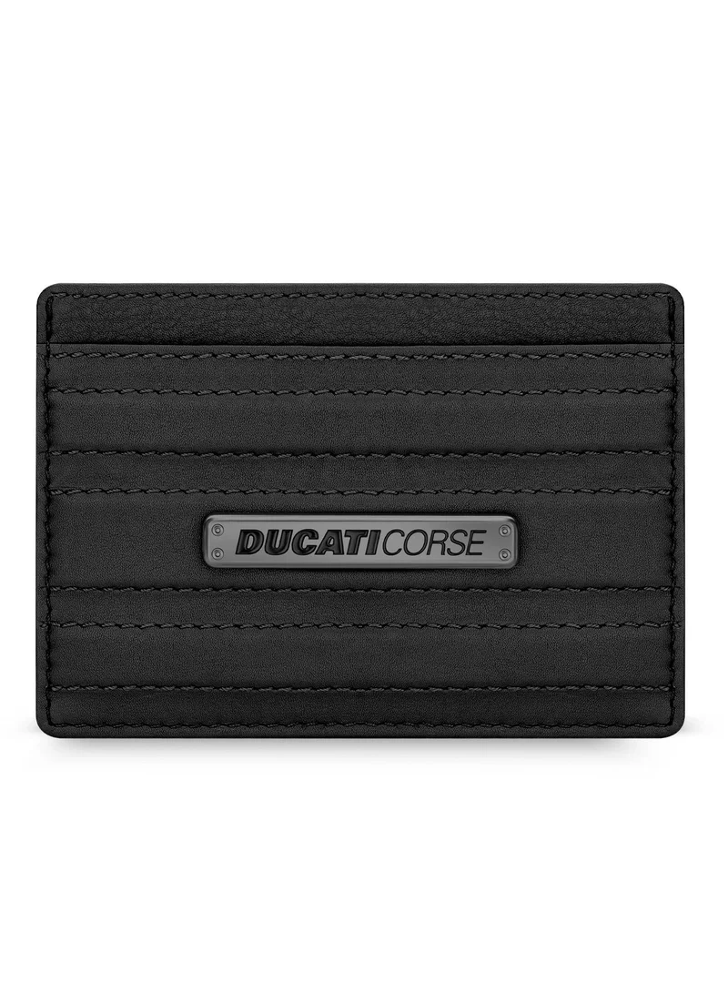 Ducati Corse Ducati Corse DTLGD2200102 Elegante Genuine Leather Card Case, Black, M, Casual