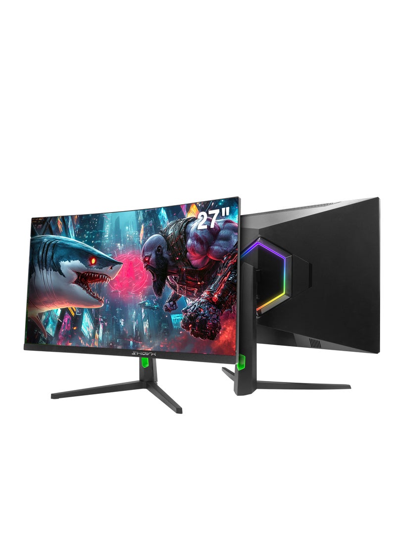SHARX - SHARX Gaming Monitor 27" (27F200VC), OD 200Hz Refresh Rate, 0.3ms (MPRT) Response Time, Curved VA, FHD, 2.1HDMI, Fixed Stand, RGB Backlight, 3w Speaker, Free Sync, G-Sync Compatible. - Image 1