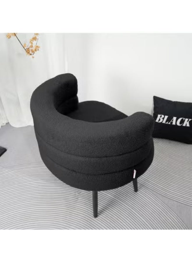 NZONE STORE Elegantly designed bouclé fabric chair || BLACK - Image 4