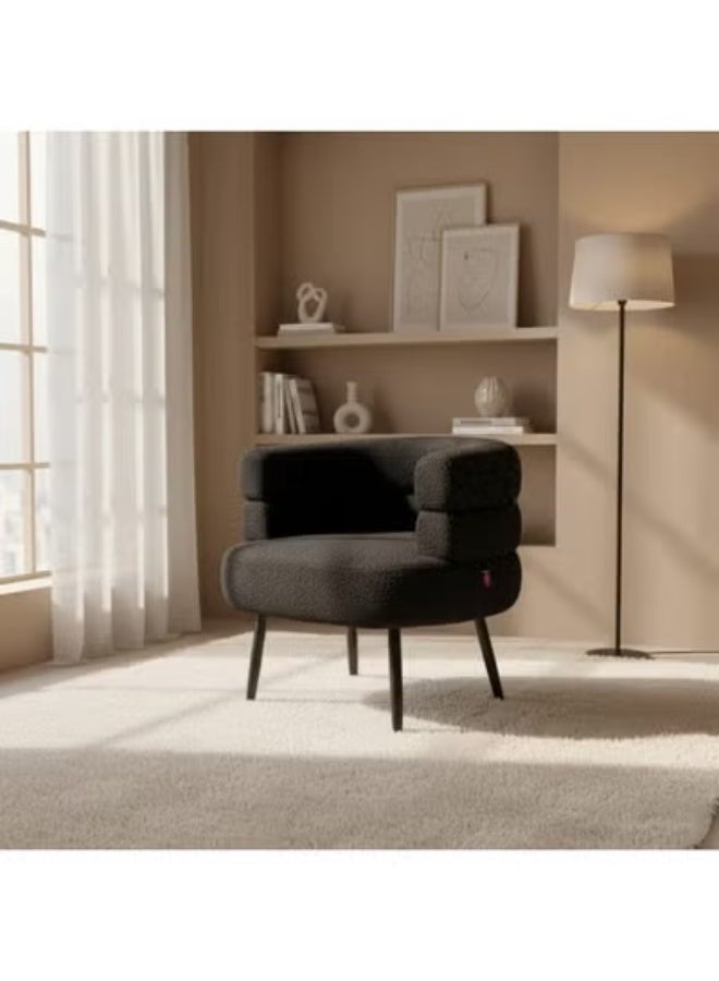NZONE STORE Elegantly designed bouclé fabric chair || BLACK - Image 5