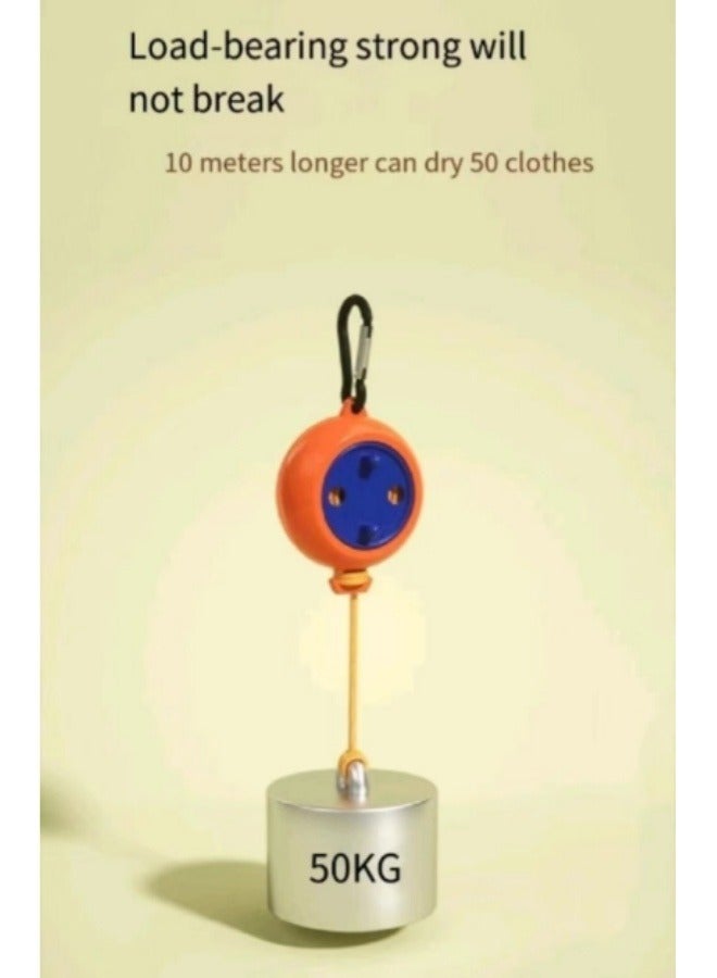 Travel Clothesline Portable Retractable Clothesline Outdoor Retractable Clothesline Orange 10m  - Image 4