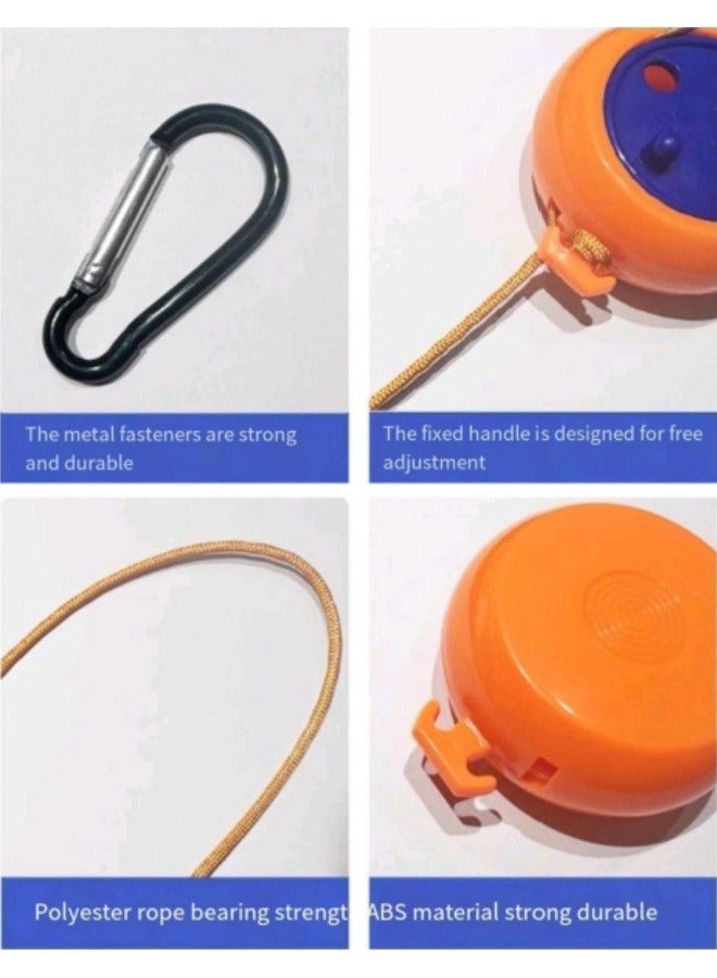 Travel Clothesline Portable Retractable Clothesline Outdoor Retractable Clothesline Orange 10m  - Image 5
