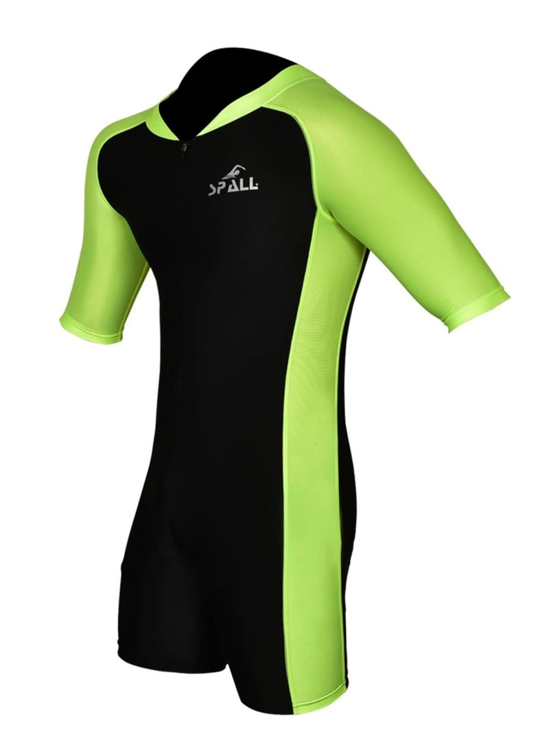 Spall Unisex One Piece Short Sleeve Swimsuit for Adults | UV Protection Full Body Swimwear for Men & Women | Quick-Dry, Comfortable, Athletic Fit Bathing Suit for Swimming, Surfing, Water Sports - Image 2