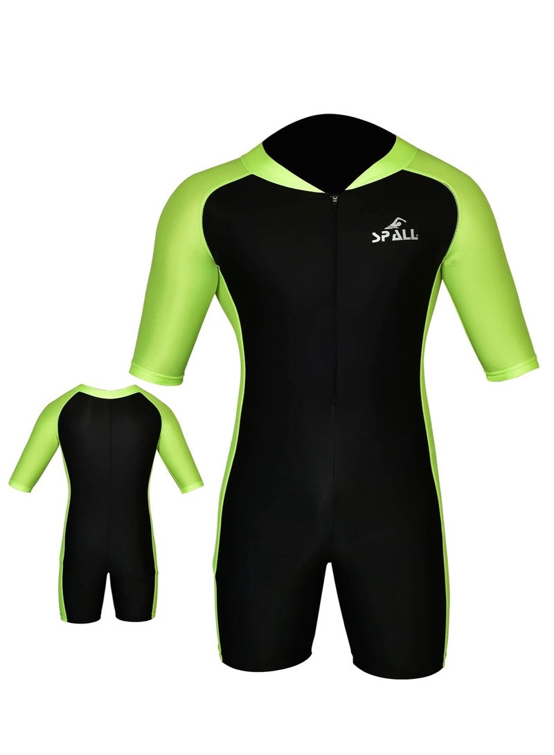 Spall Unisex One Piece Short Sleeve Swimsuit for Adults | UV Protection Full Body Swimwear for Men & Women | Quick-Dry, Comfortable, Athletic Fit Bathing Suit for Swimming, Surfing, Water Sports - Image 3