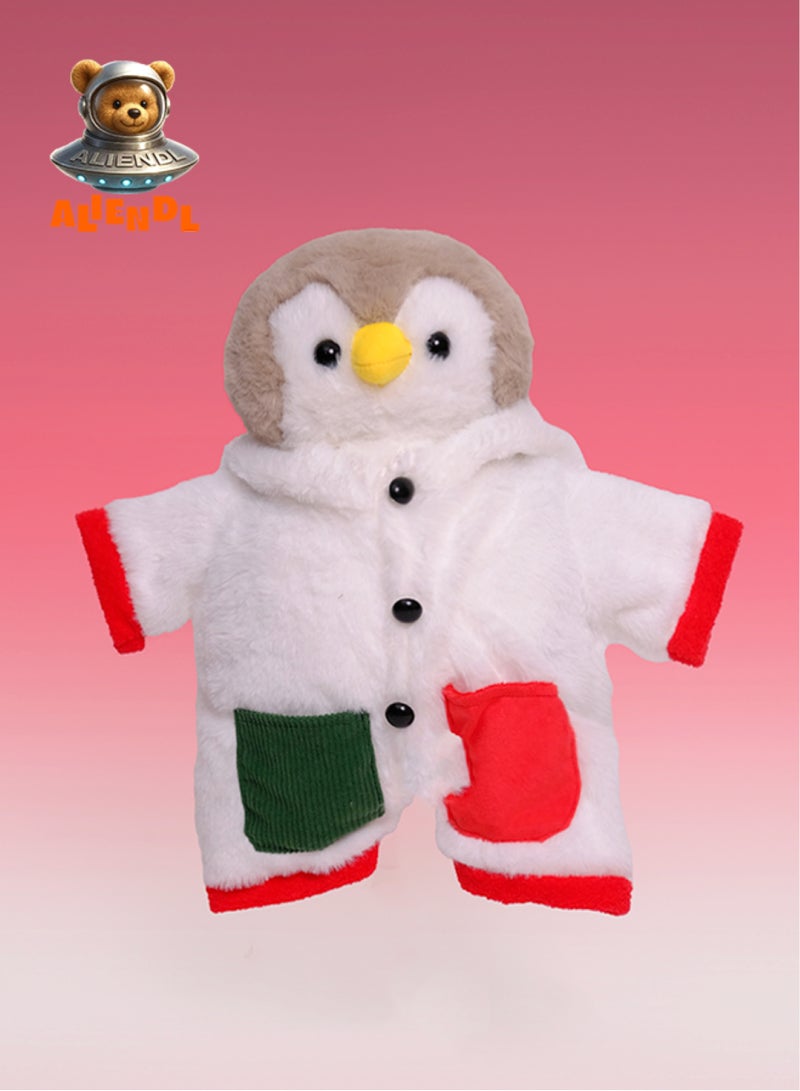 ALIENDL Gentle Penguin – Plush Penguin Stuffed Animal Toy for Baby Kids, Soft Cute Penguin Winter Outfit Doll Gift Set with Removable Clothes & Pouch, Cozy Gift for Kids, Girls, Friends & Couples - Image 2