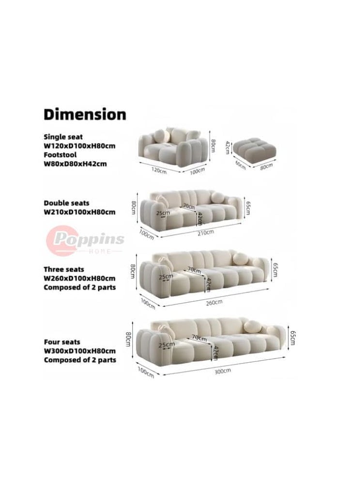 Aroma Homes Modern Cloud-Inspired Modular Sofa Set – 4-Piece European Style Bubble Couch in Dark Grey - Image 2
