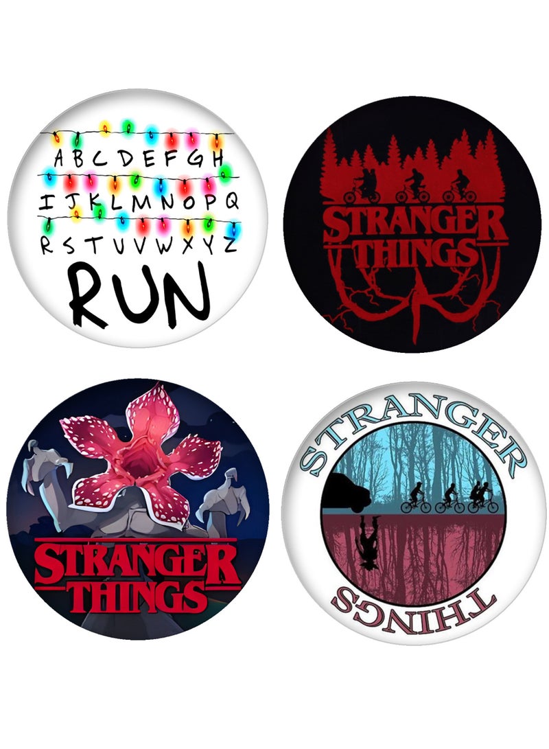 يونيك 4 قطع دبابيس مطبوعة بألوان متعددة من Stranger Things - Image 1